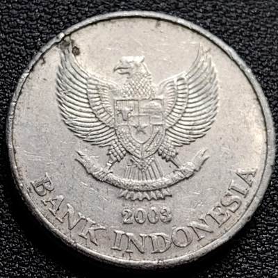 泉币菌-第84场-散币乐园场 印度尼西亚500盾 鹰徽 花卉 27mm 铝币