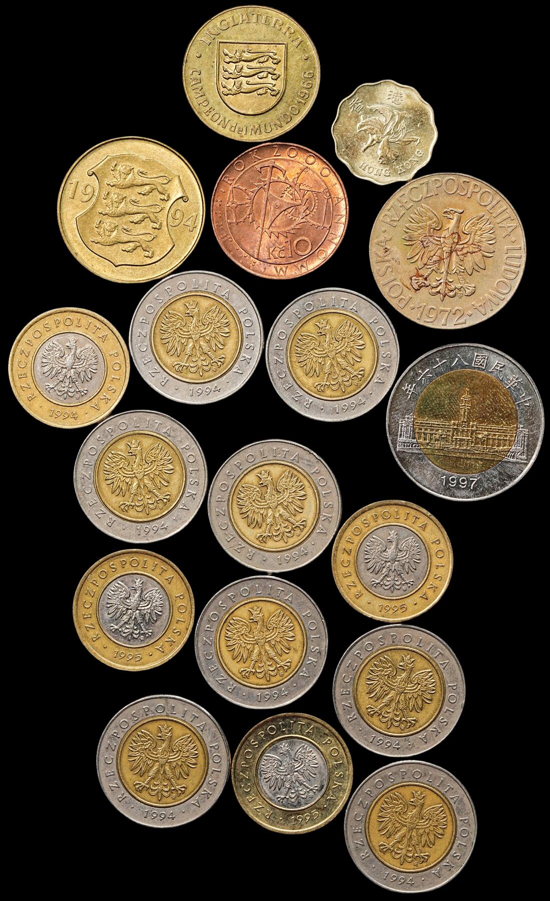 修遠堂世界钱币第八十期 波兰，中国台湾香港等硬币一组