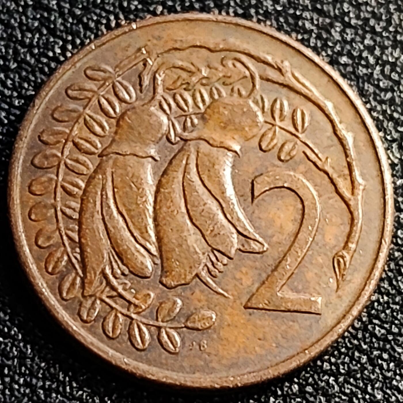 泉币菌-第80场-散币乐园场 英属新西兰 1974年 2分青铜币 金雀花 伊丽莎白二世女王  