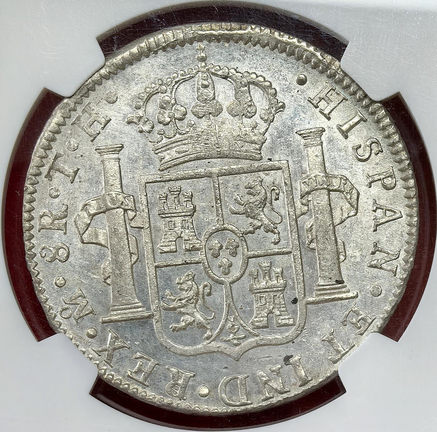 凡希社世界钱币微拍第三百零九期 荐！1808墨西哥卡四双柱NGC-MS61，原银光全深打，实物不输62的收藏级品质！（视频参考）