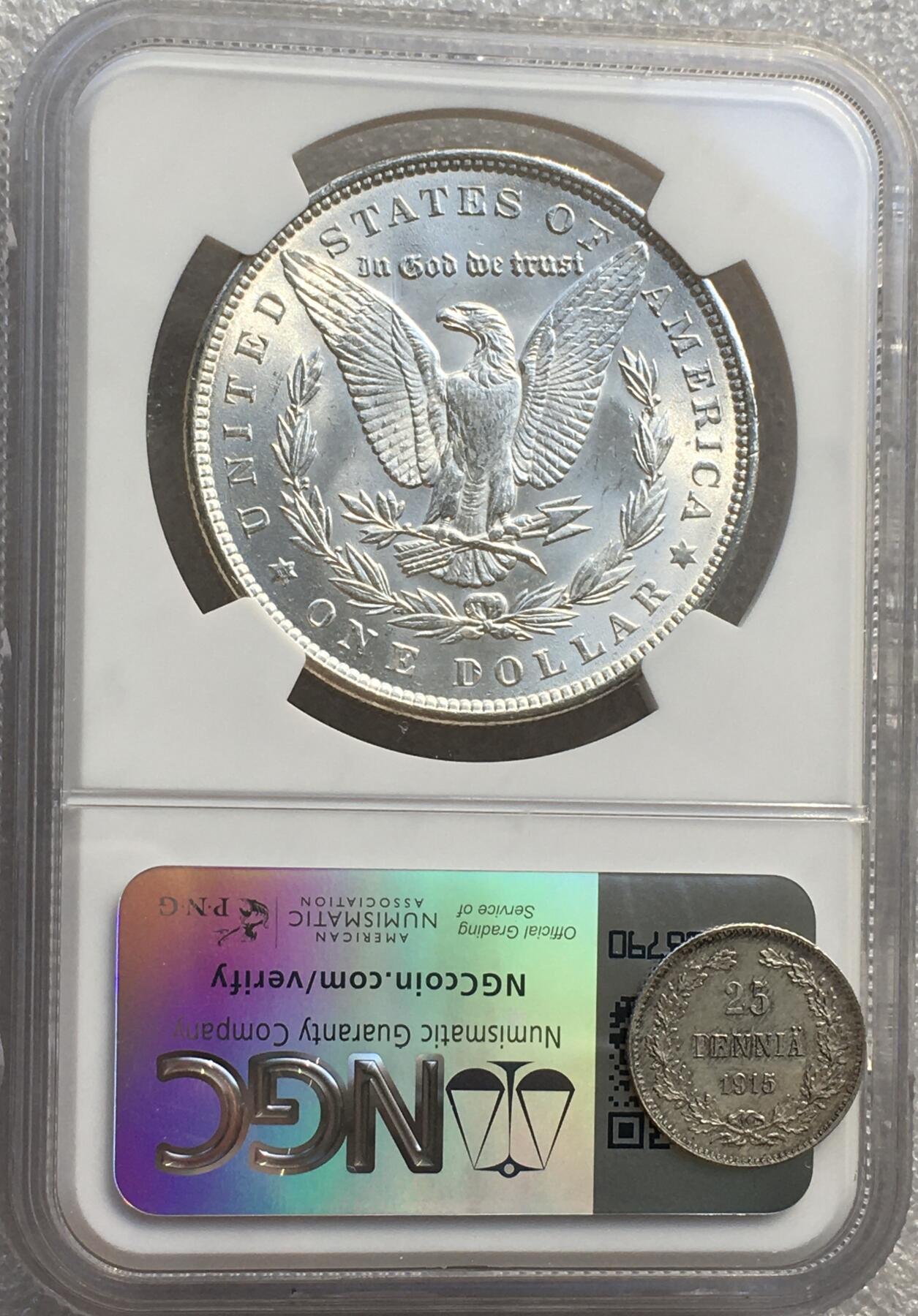 NGC MA63分1888年美国摩根女神一元银币