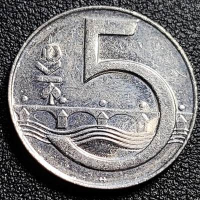 泉币菌-第82场-散币乐园场 - 捷克5克朗硬币 1996年 双尾狮23mm 欧洲币