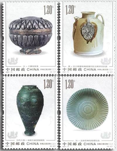 3元拍 全品成套邮票 保真 可寄信 - 2021-11 丝绸之路文物一套四枚