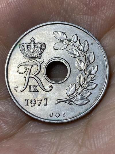 2025年第七十八场(总第一百零四场）外国好品散币(免佣金) - 丹麦🇩🇰1971年25欧尔(弗雷德里克九世第四版，C; S版关门年)