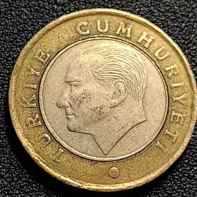 泉币菌-第84场-散币乐园场 土耳其1里拉双色币 凯末尔总统 26mm