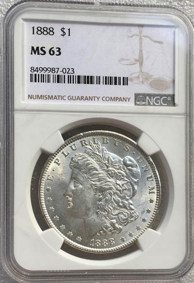 NGC MA63分1888年美国摩根女神一元银币 - NGC MA63分1888年美国摩根女神一元银币