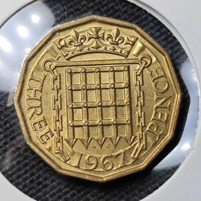KK钱币收藏小铺 第318期 2月预留时间 周末发货 -  1967英国3便士铜币