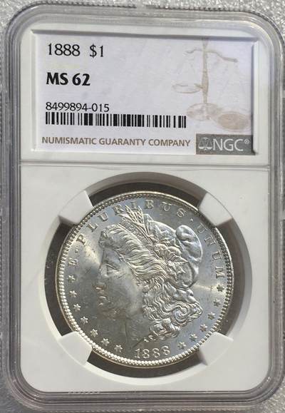NGC MS62分1888年美国摩根女神一元银币 - NGC MS62分1888年美国摩根女神一元银币