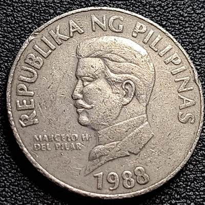 泉币菌-第84场-散币乐园场 菲律宾1988年50分 食猴鹰 铜镍币 25mm