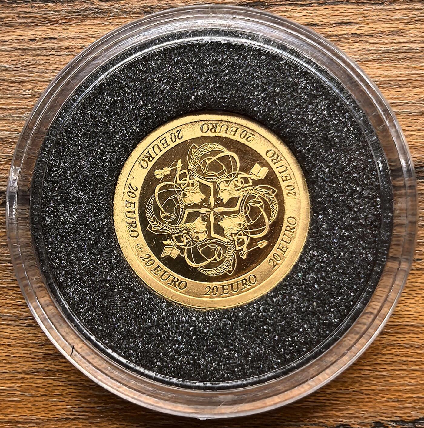 凡希社世界钱币微拍第三百零九期 2007爱尔兰20欧元小金币全品，1.25g，999金。