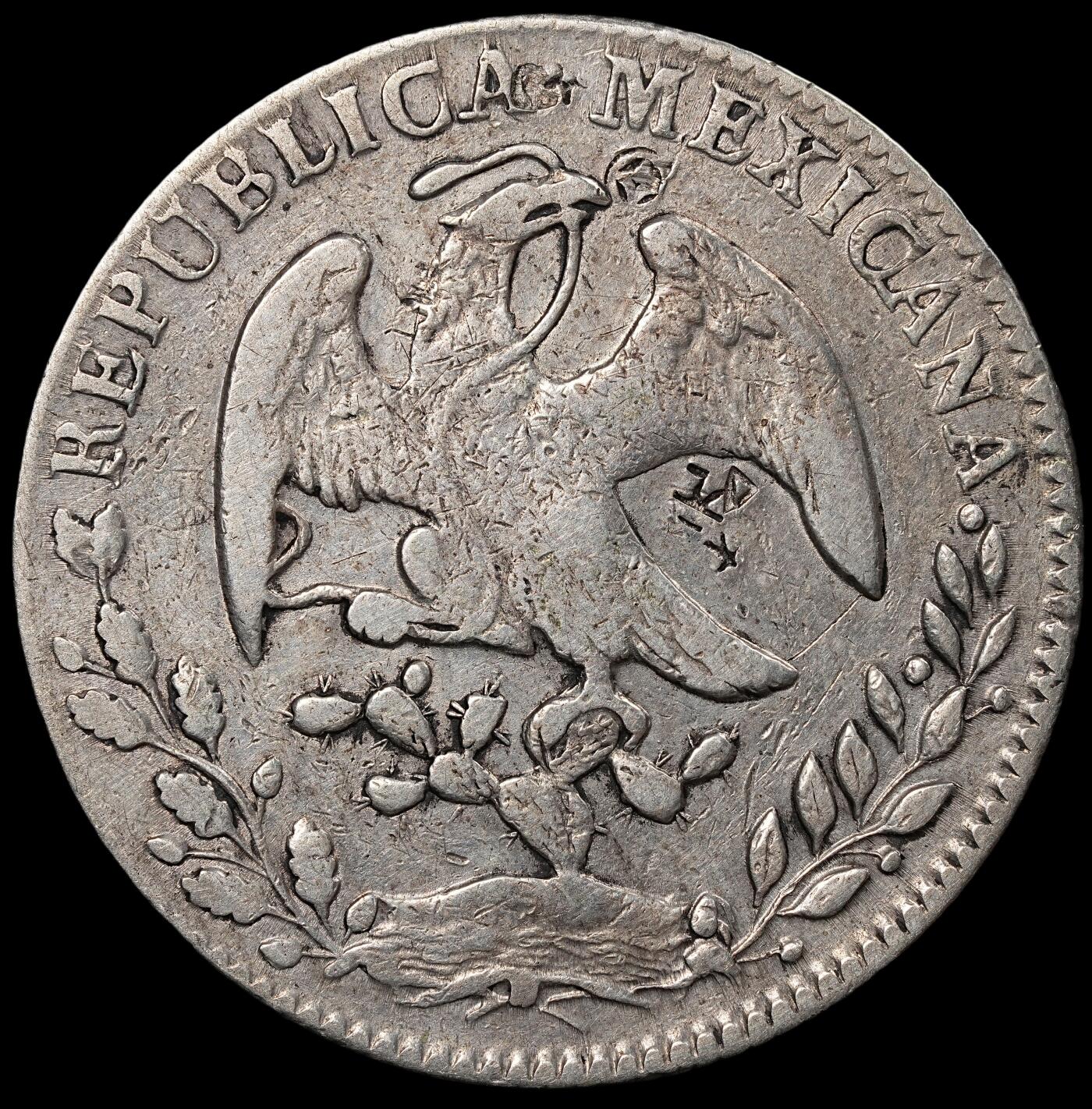 修遠堂世界钱币第八十期 1859年墨西哥鹰洋 戳记