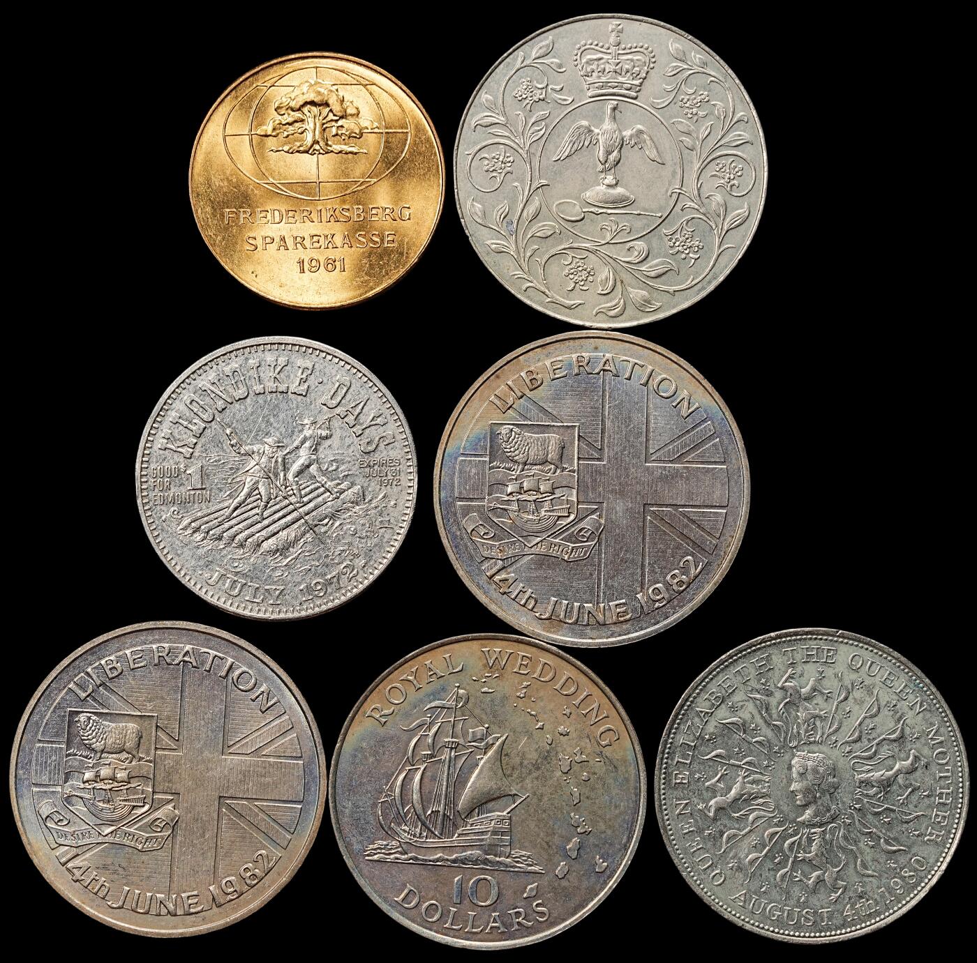 修遠堂世界钱币第八十期 外国币章一组 含克朗型币