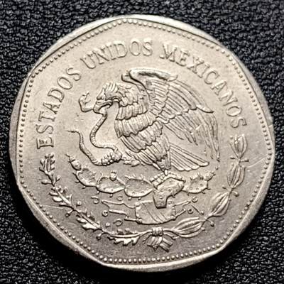 泉币菌-第84场-散币乐园场 厚重大镍币 1980年墨西哥5比索 玛雅龙头图腾 直径27mm