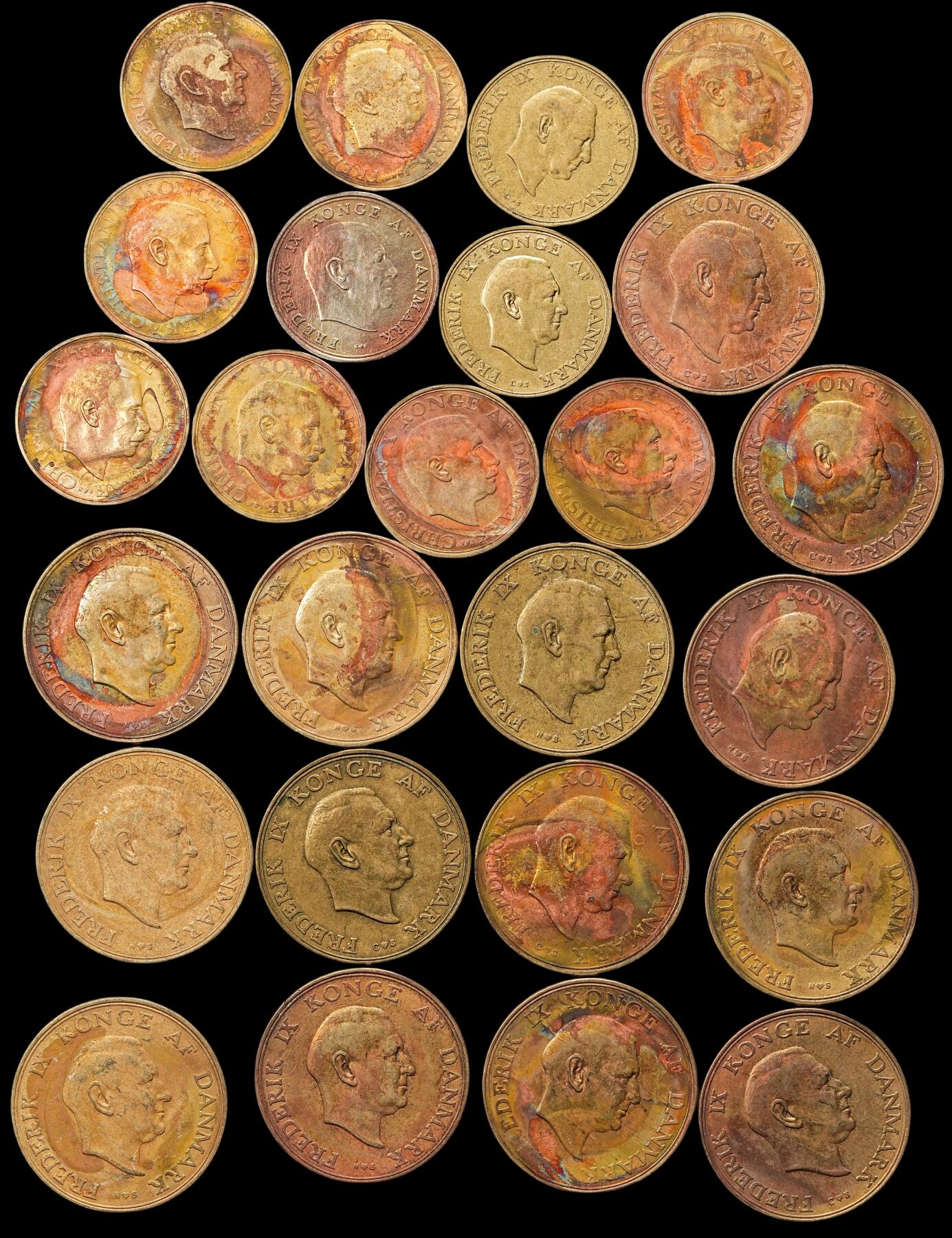 修遠堂世界钱币第八十期 丹麦黄铜1，2克朗一组