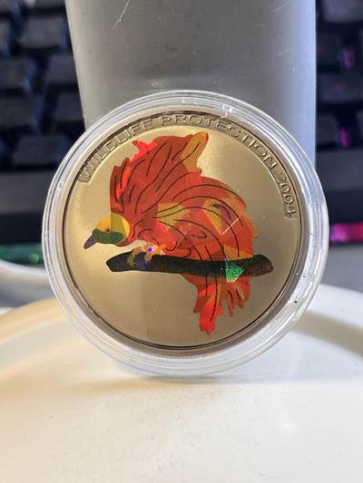 第170期拍卖【长期征集拍品】 - 刚果2004年非洲珍稀鸟类幻彩精制纪念镍币2