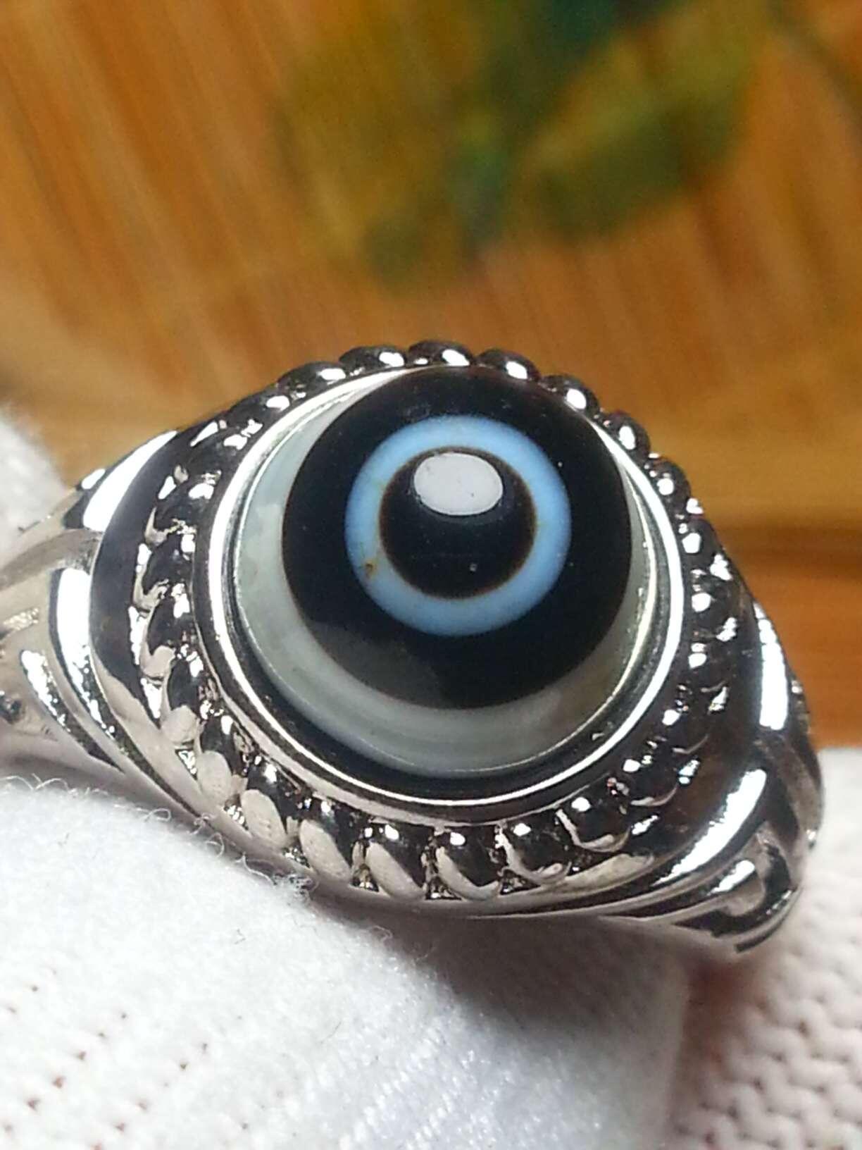 天眼药师天珠戒指(38018)戒面尺寸10mm精品天眼财神眼药师