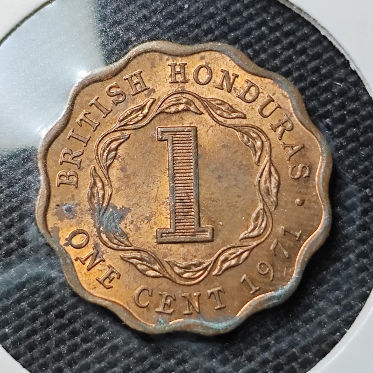 KK钱币收藏小铺 第318期 2月预留时间 周末发货  1971英属洪都拉斯1分铜币 好品
