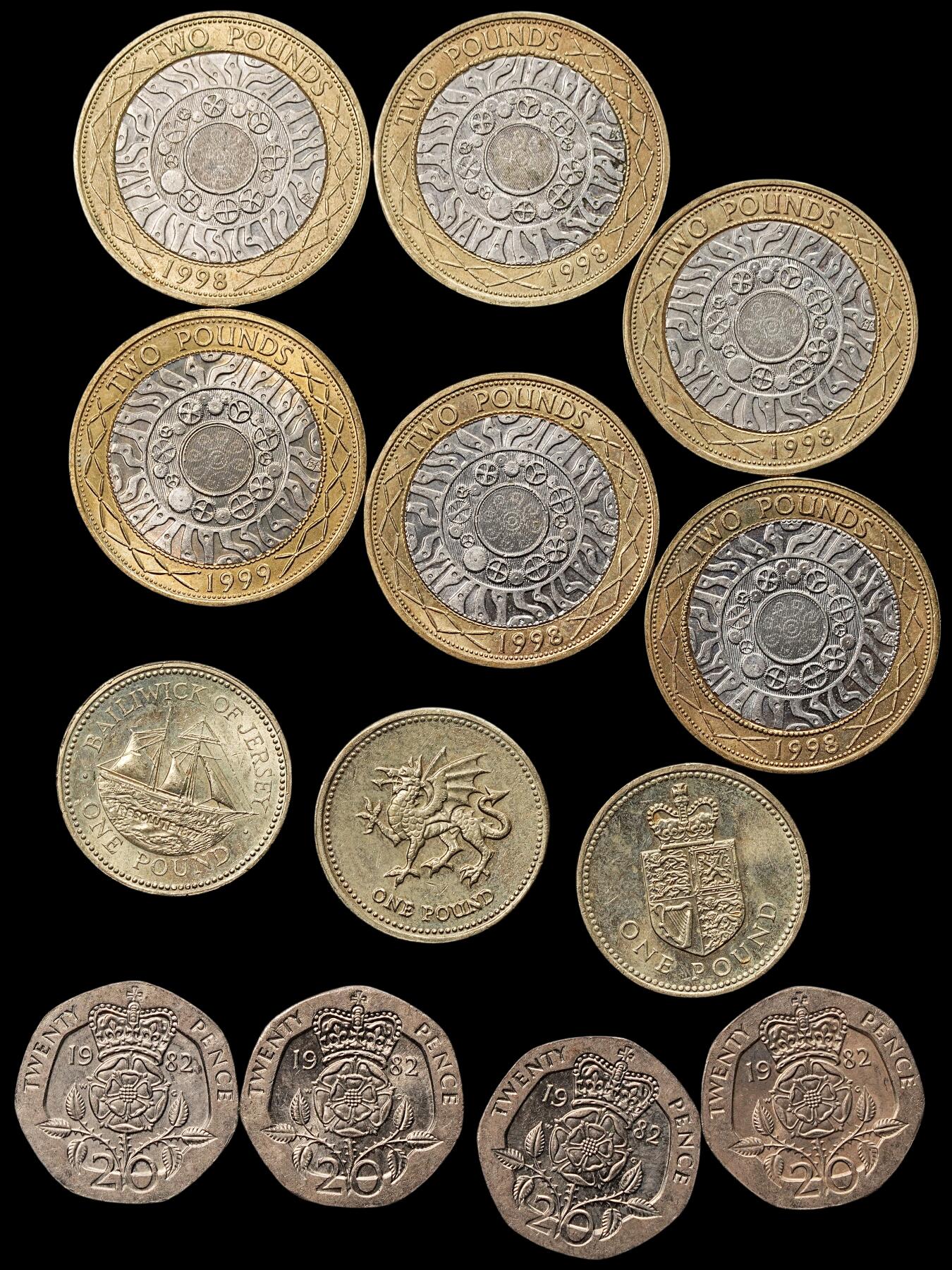 修遠堂世界钱币第八十期 英国现代币一组