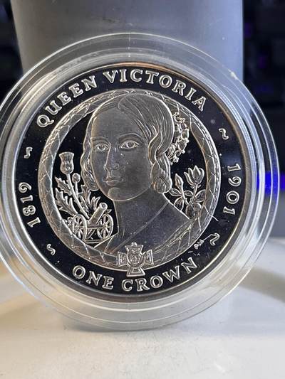 第170期拍卖【长期征集拍品】 - 马恩岛2006年英国君主维多利亚女王精制纪念银币，925银，28.28克，有氧化