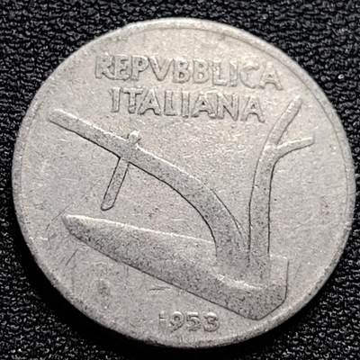 泉币菌-第84场-散币乐园场 意大利1953年 10里拉铝币 麦穗 古犁23.3mm