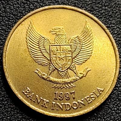 泉币菌-第84场-散币乐园场 近未流通 原光极美  印度尼西亚500卢比铜币 鹰徽 茉莉花