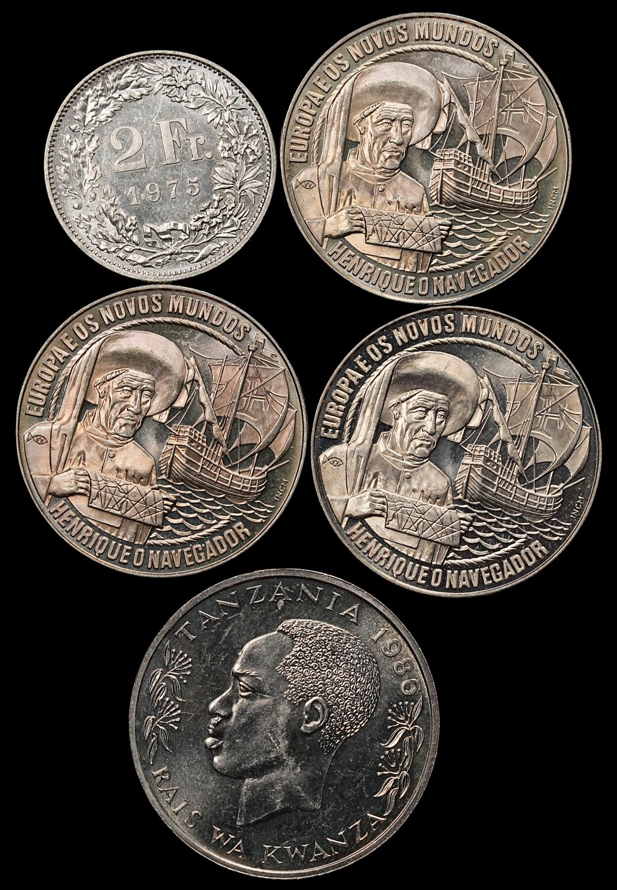 修遠堂世界钱币第八十期 葡萄牙，瑞士，坦桑尼亚现代币一组