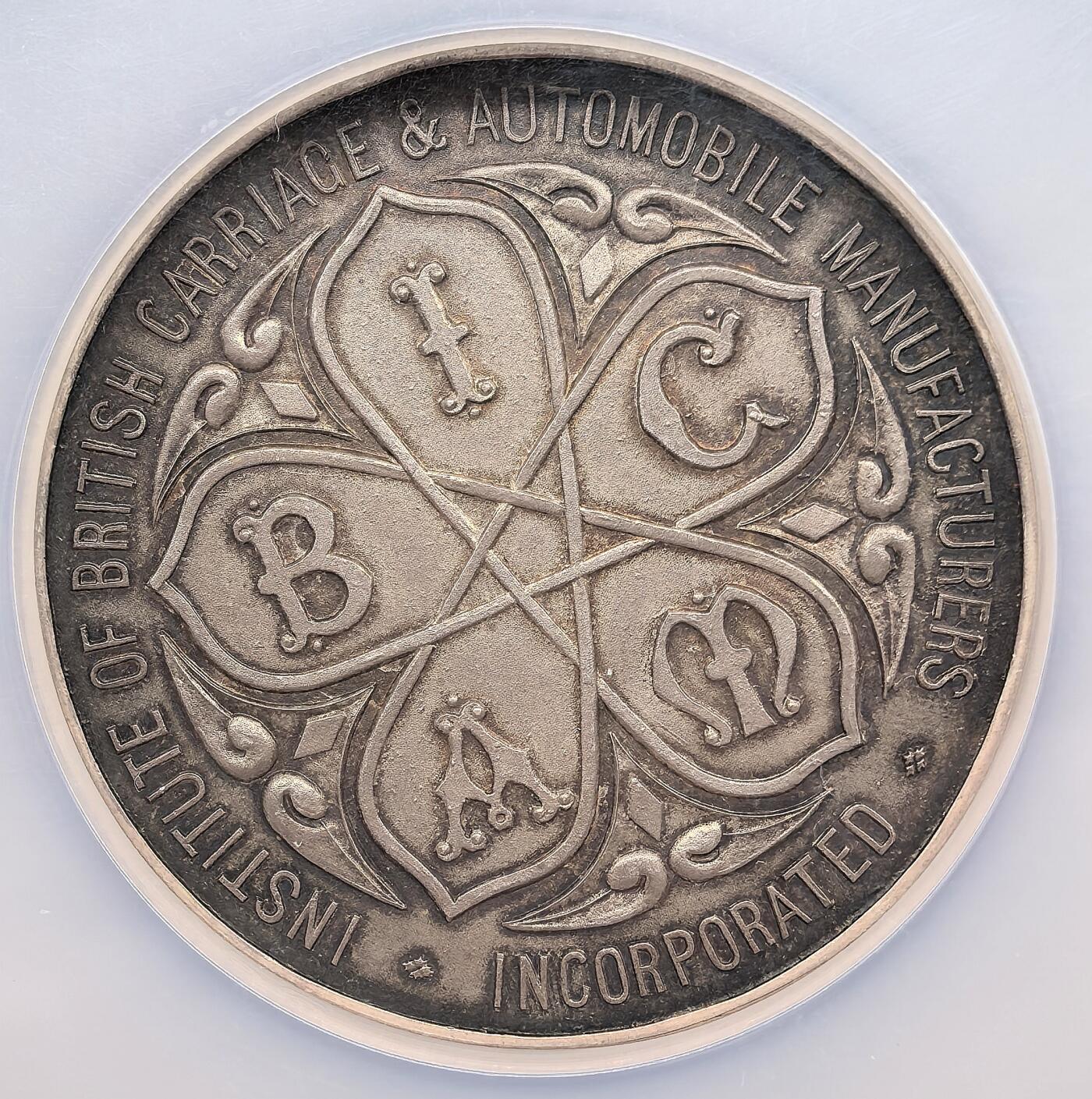 凡希社世界钱币微拍第三百零九期 1930S英国汽车与马车制造研究所银质奖章NGC-MS63