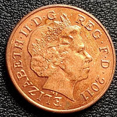 泉币菌-第84场-散币乐园场 狮腿版 英国1便士硬币 伊莉莎白二世 20mm