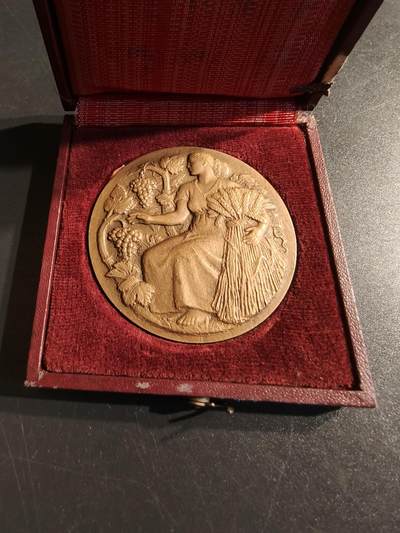 老王徽章第141期 - 法国农业协会大铜章   原盒    直径50mm   重量67.1g