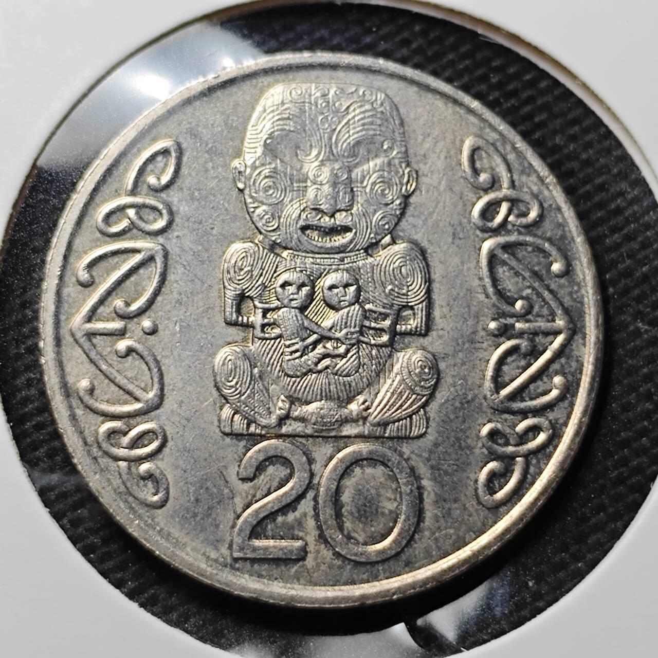 KK钱币收藏小铺 第319期 2月预留时间 周末发货 1990 新西兰20分大版