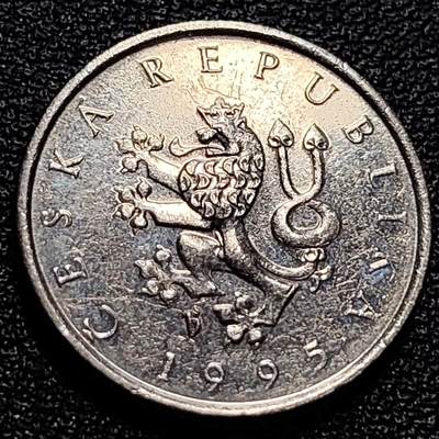 泉币菌-第84场-散币乐园场 1995年 捷克1克朗 双尾狮