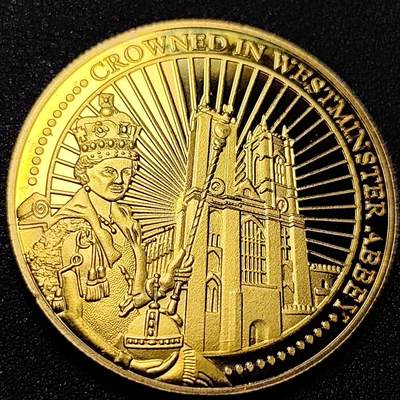 泉币菌-第84场-散币乐园场 纪念章 伊丽莎白二世女王 登基纪念 1952-2022年 40×3.1mm  纪念品