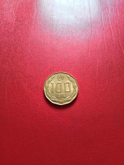 【云涧收藏】第五十二场 - 智利1974年100埃斯库多铜币，好品