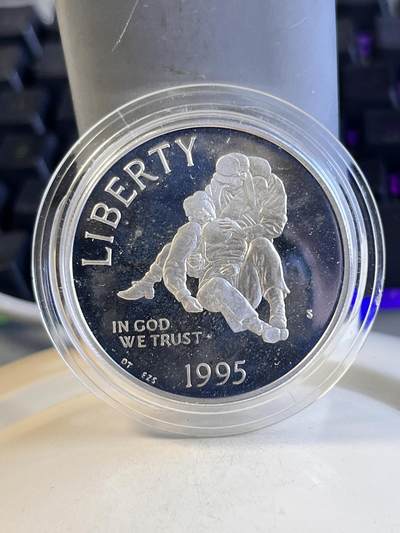 第170期拍卖【长期征集拍品】 -  美国1995年南北战争内战精制纪念银币，900银，有氧化