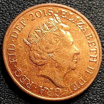 泉币菌-第84场-散币乐园场 原铜光美品 英国2便士盾牌版 雄狮 26mm