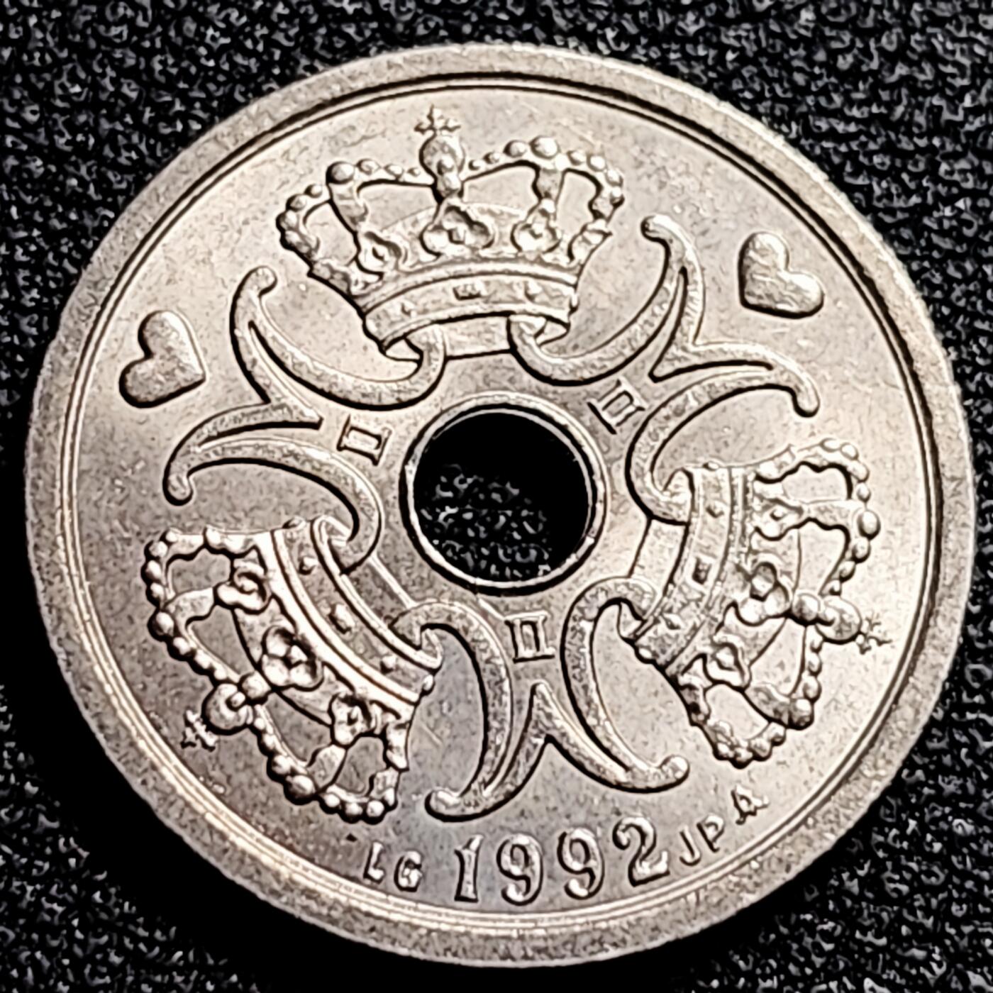泉币菌-第80场-散币乐园场 原光美品 高币值 丹麦1克朗 中孔币 爱心币