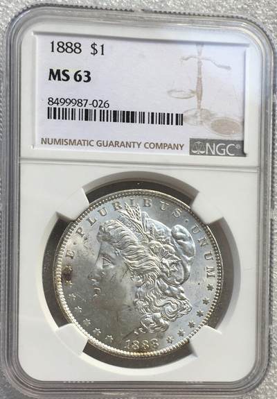 NGC MS63分1888年美国摩根女神一元银币 - NGC MS63分1888年美国摩根女神一元银币