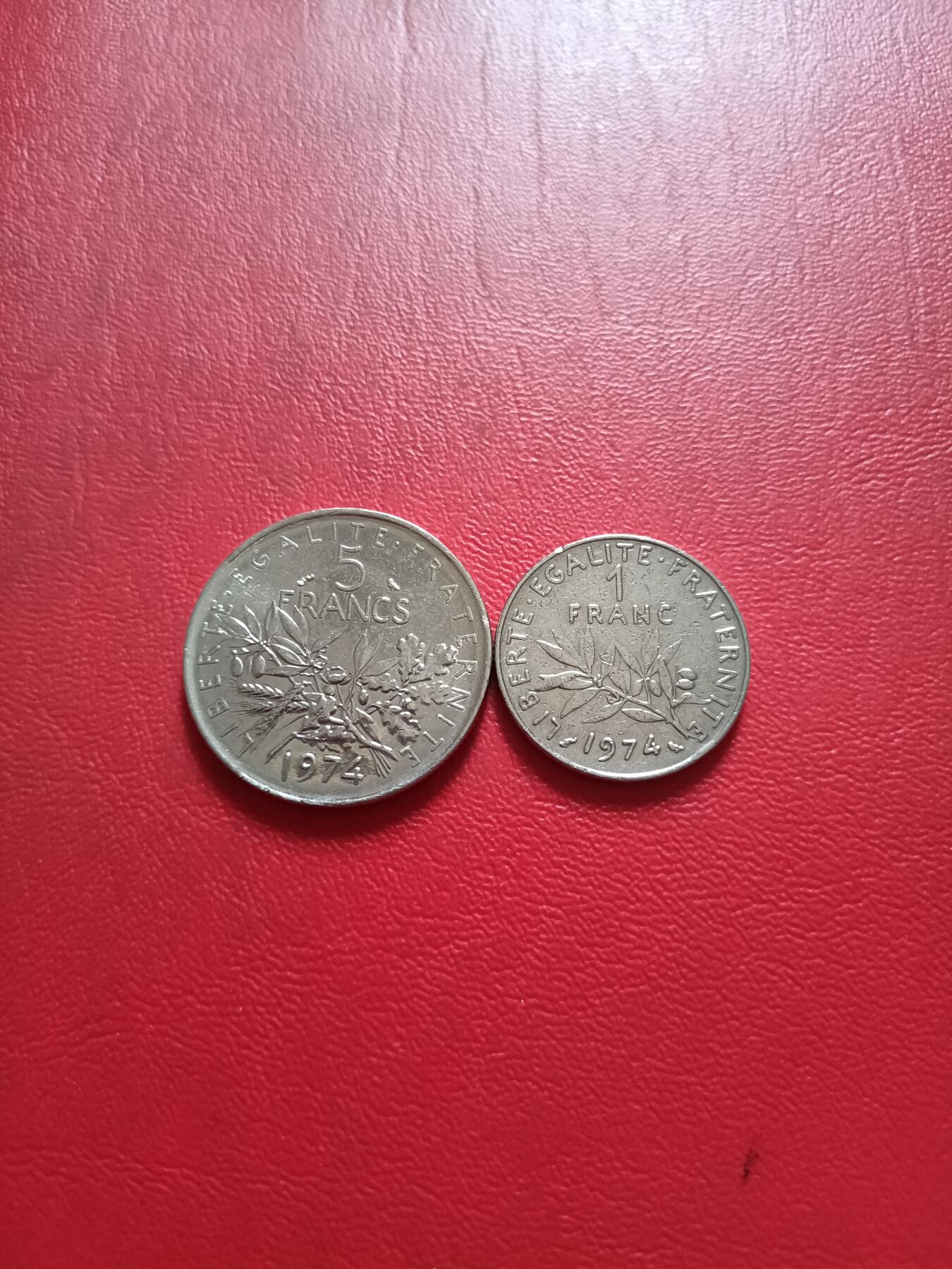 【云涧收藏】第五十二场 法国1974年鸟标1、5法朗2枚