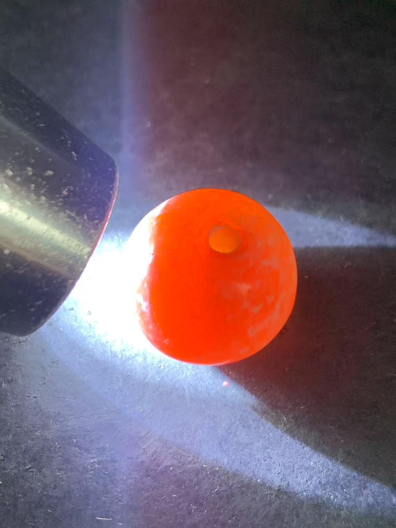 高玉化橘黄色奶油皮风化纹玛瑙苹果珠一颗，，