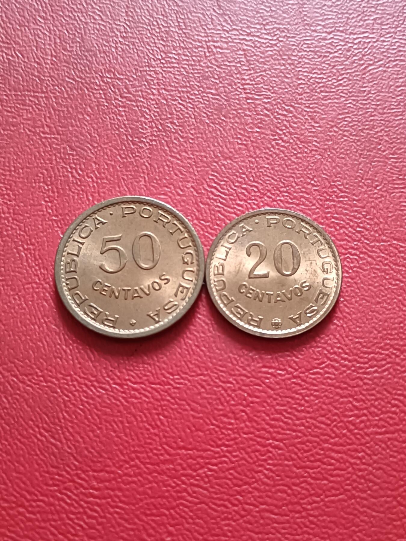 【云涧收藏】第五十二场 葡属圣多美和普林西比1962年20、50分2枚，UNC