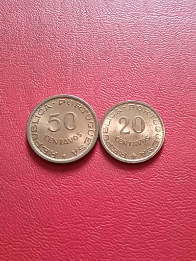 【云涧收藏】第五十二场 - 葡属圣多美和普林西比1962年20、50分2枚，UNC