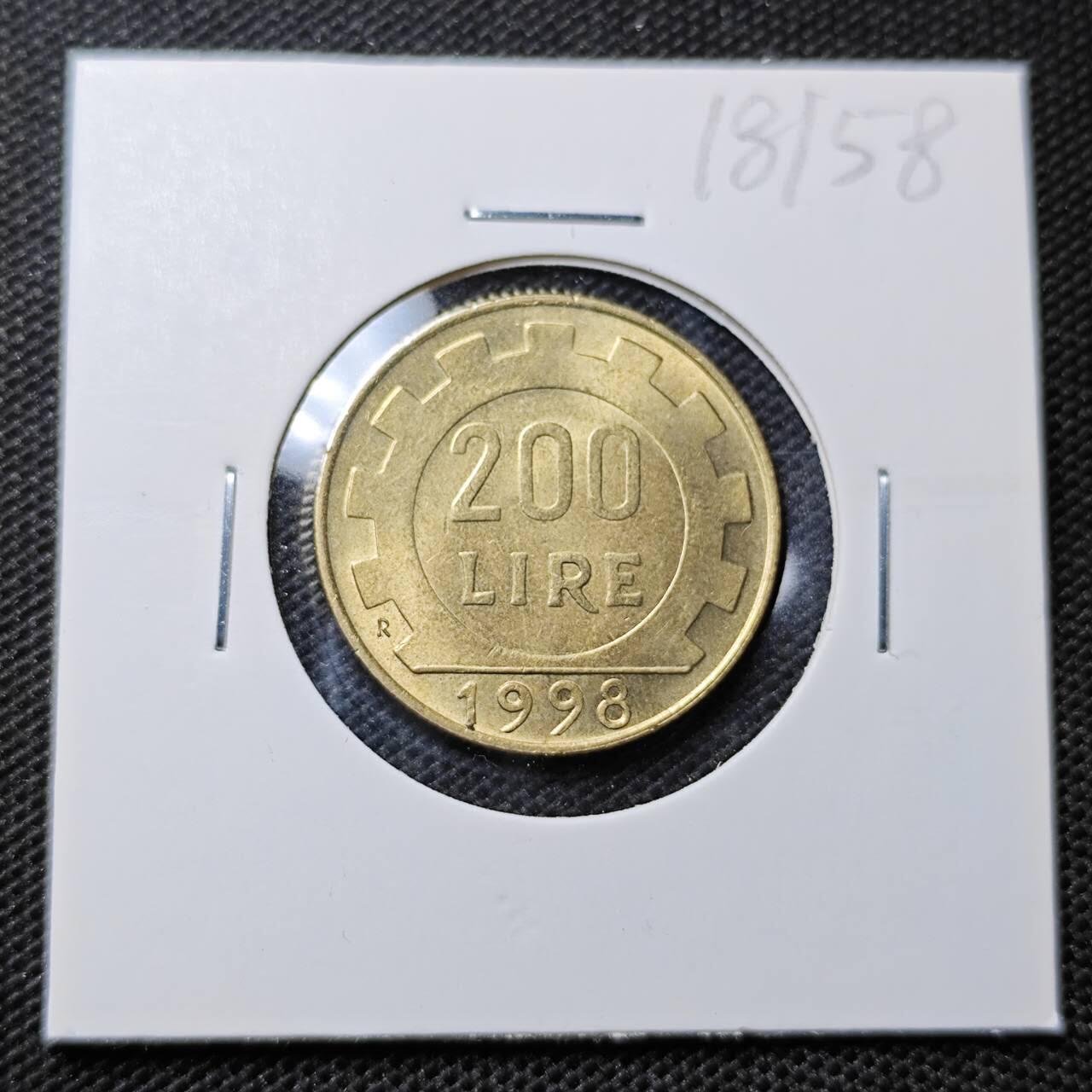 KK钱币收藏小铺 第318期 2月预留时间 周末发货 1998意大利200里拉铜币 好品 