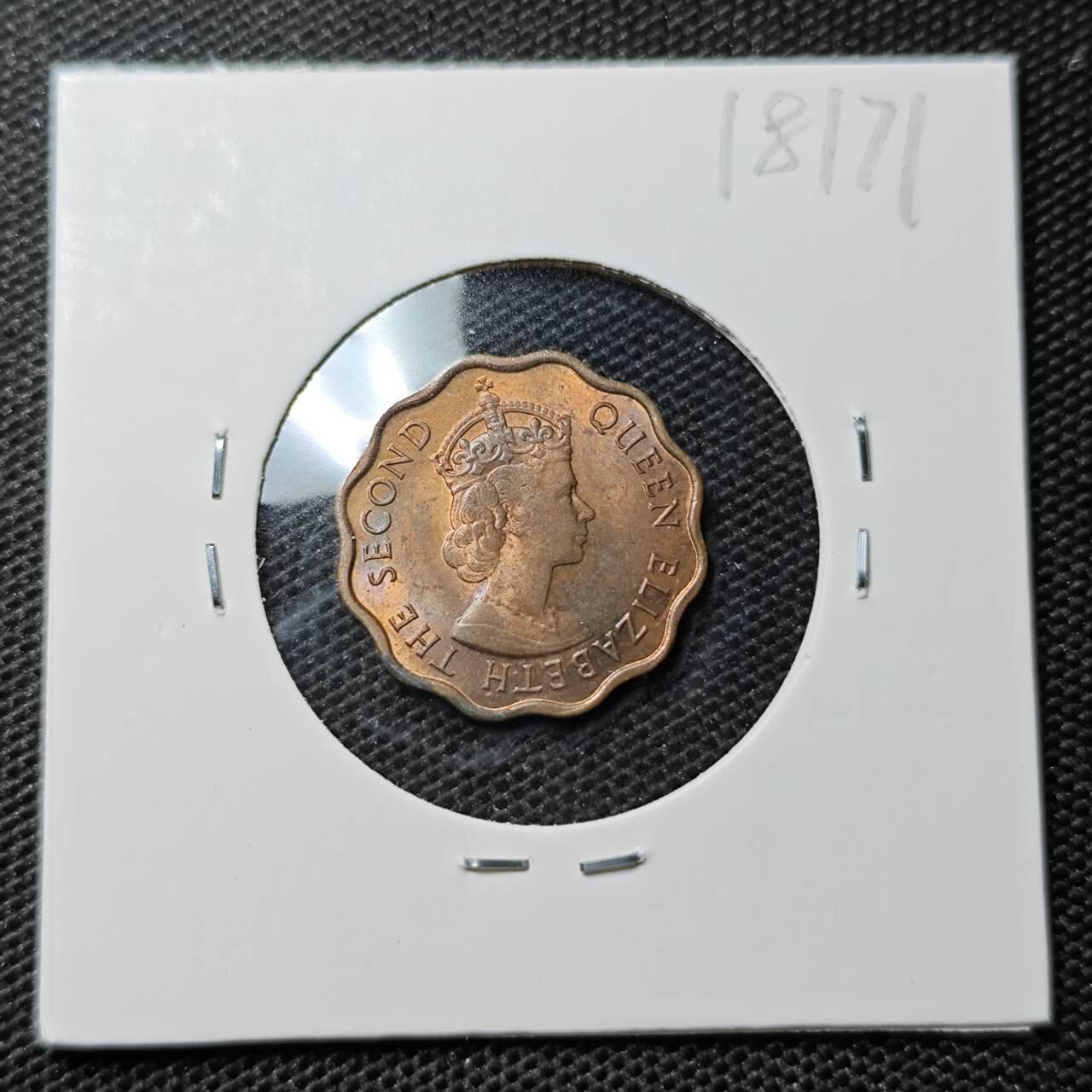 KK钱币收藏小铺 第318期 2月预留时间 周末发货  1971英属洪都拉斯1分铜币 好品