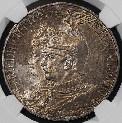 修遠堂世界钱币第八十期 - NGC MS63 1901年普鲁士建国200周年5马克大银币