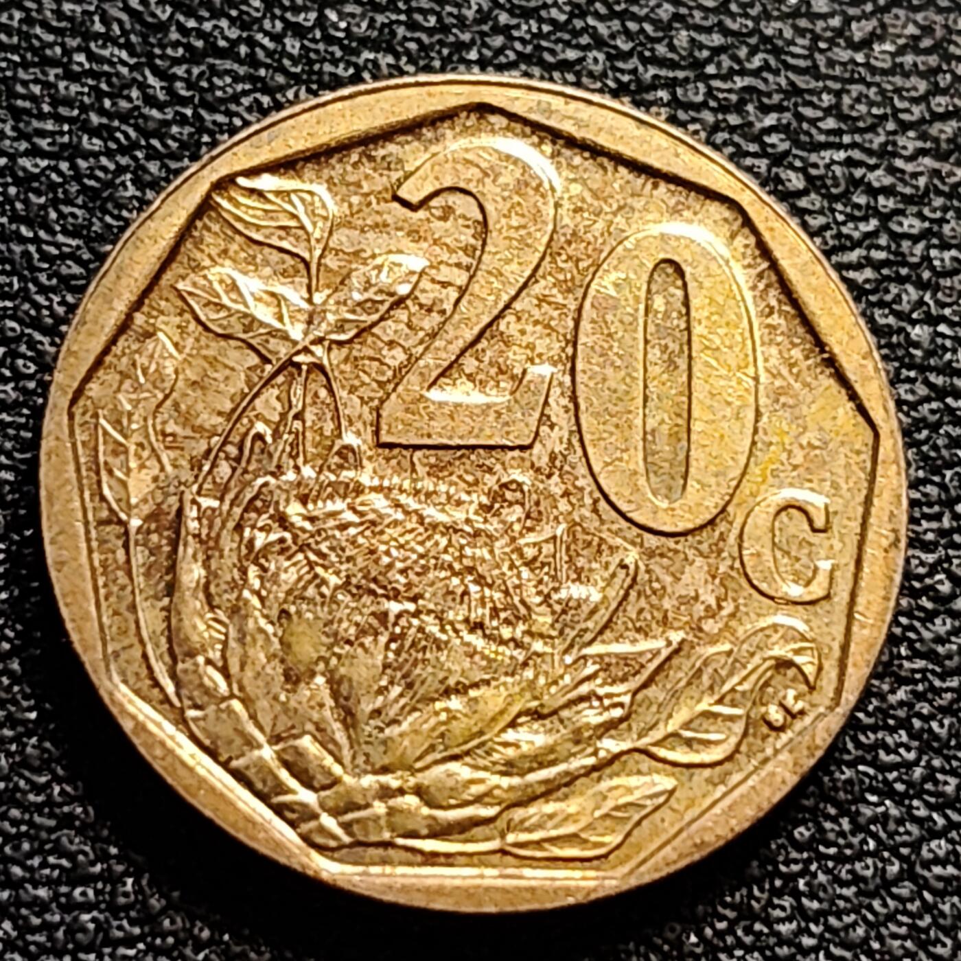 泉币菌-第84场-散币乐园场 帝王花 南非20分镍制硬币 