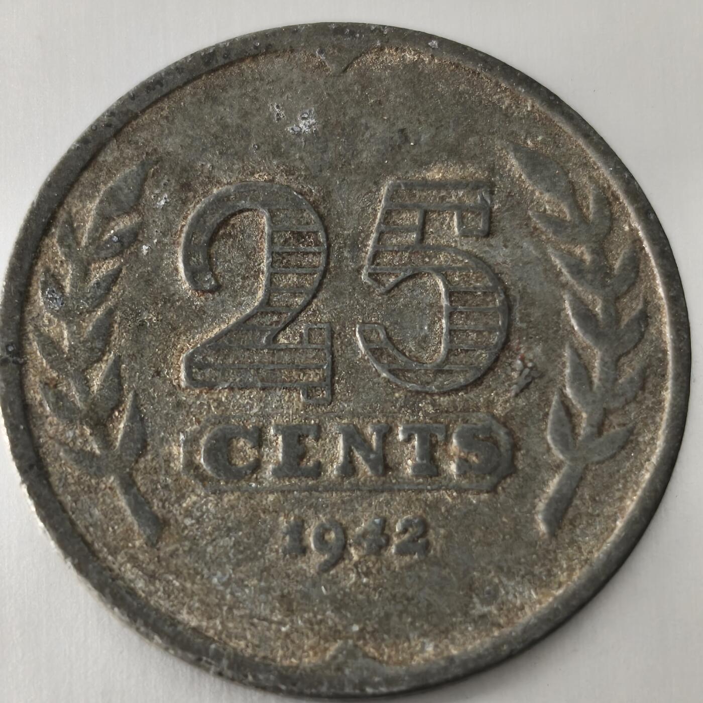 Krab外币市集Vol.24 荷兰1942年25分