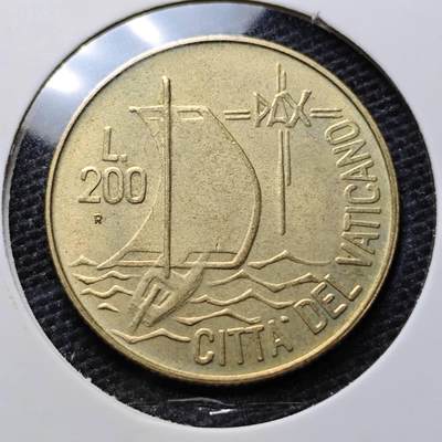 KK钱币收藏小铺 第320期 2月预留时间 周末发货 -  梵蒂冈200里拉 少见主题
