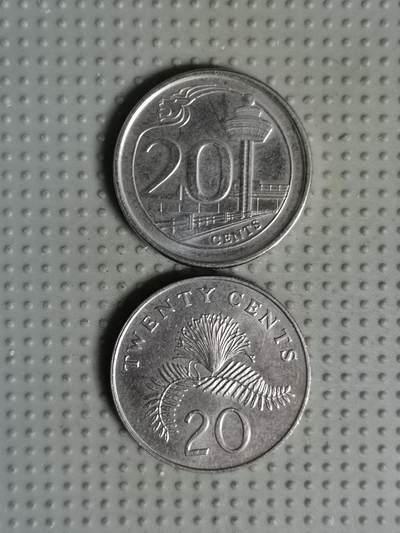 2025年第75场各国散币拍卖（总第75场）15号起休假半月，有发货需求请提前私信 - 新加坡20分2枚
