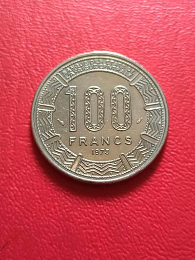 【云涧收藏】第五十二场 - 中非加蓬1975年100法朗，UNC