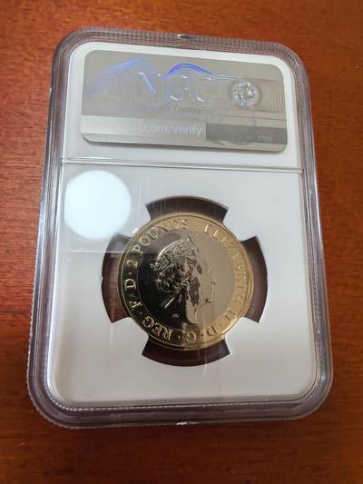 长老汇蛇年精选第三十六场拍卖 2020英国侦探小说家阿加莎·克里斯蒂2英镑双金属类精制币，NGC MS66DPL